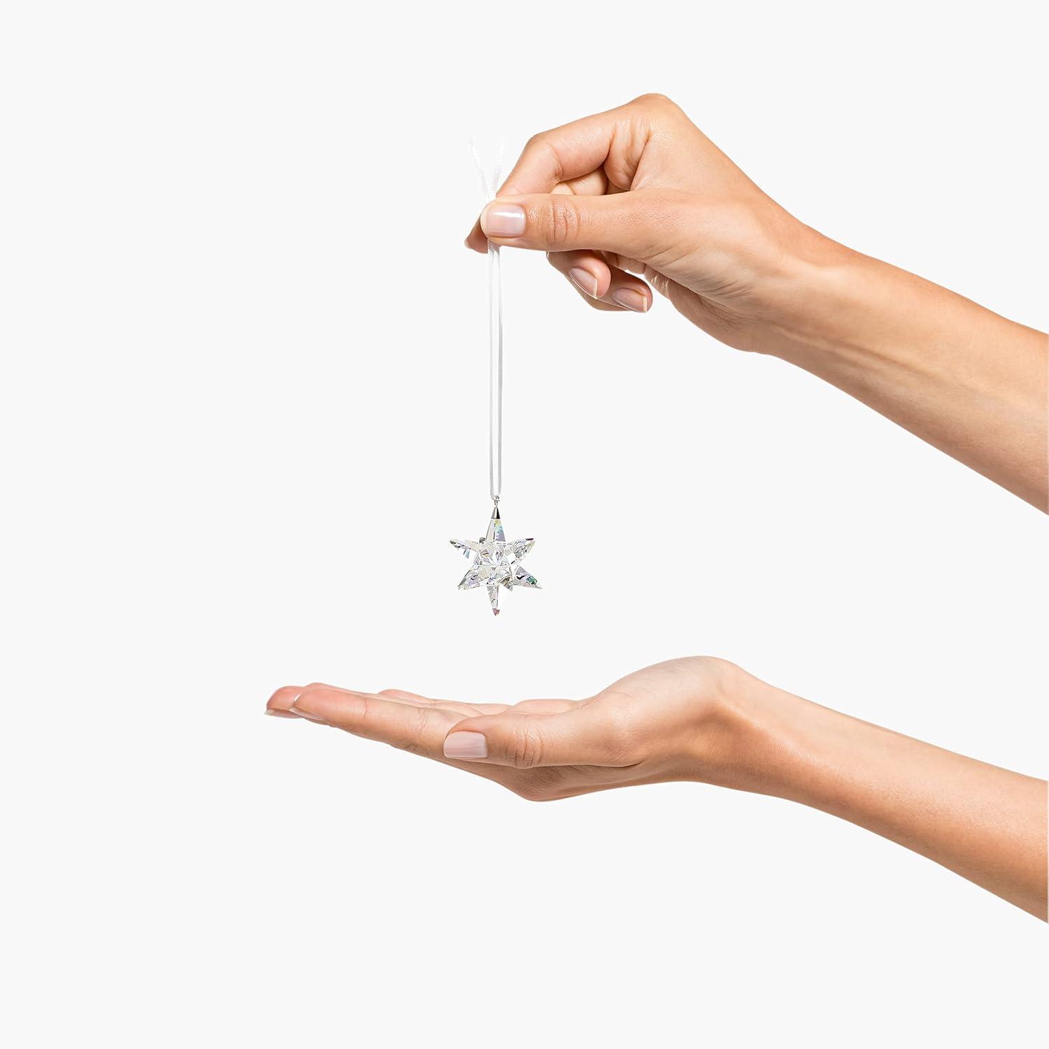 imageSWAROVSKI Bell ampamp Star Holiday Ornament Small Clear CrystalsStar Ornament Small