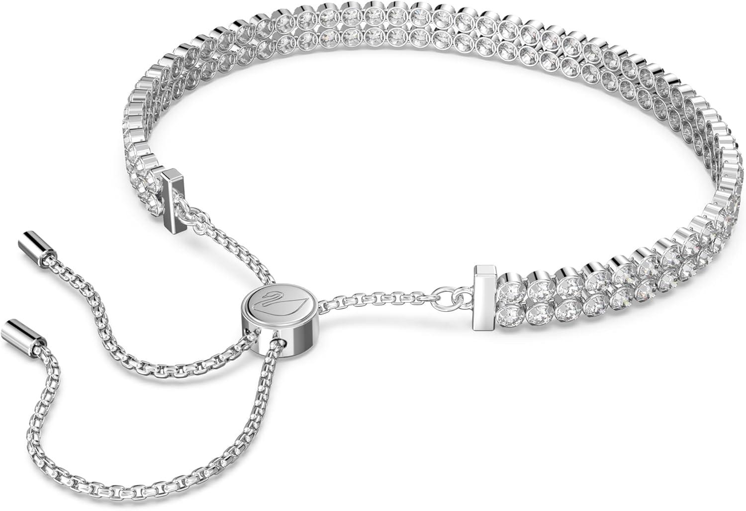 imageSWAROVSKI Subtle Bracelet Jewelry Collection Clear CrystalsRhodium Finish Double Strand