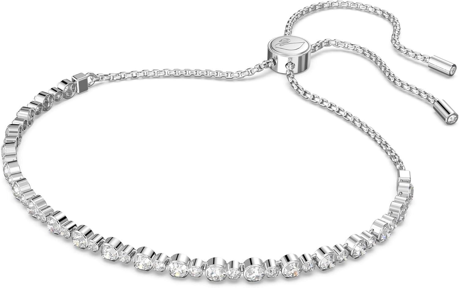 imageSWAROVSKI Subtle Bracelet Jewelry Collection Clear CrystalsRhodium Finish Single Strand