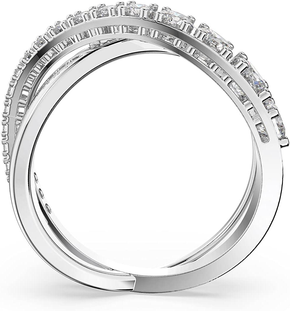 imageSWAROVSKI Twist Crystal Ring Jewelry Collection Rhodium Tone FinishEU 52 US 6