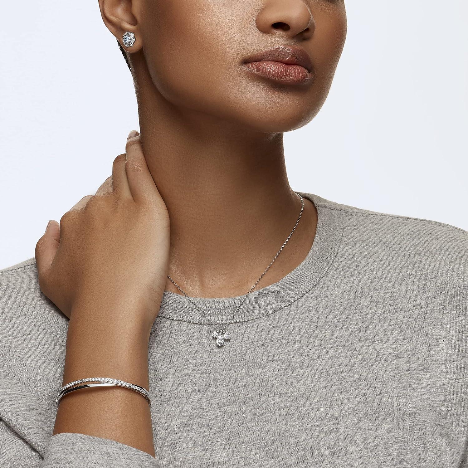 imageSWAROVSKI Twist Rows Crystal Bracelet Collection Rhodium ampamp Rose Gold Tone Finish Clear CrystalsRhodium Tone Finish