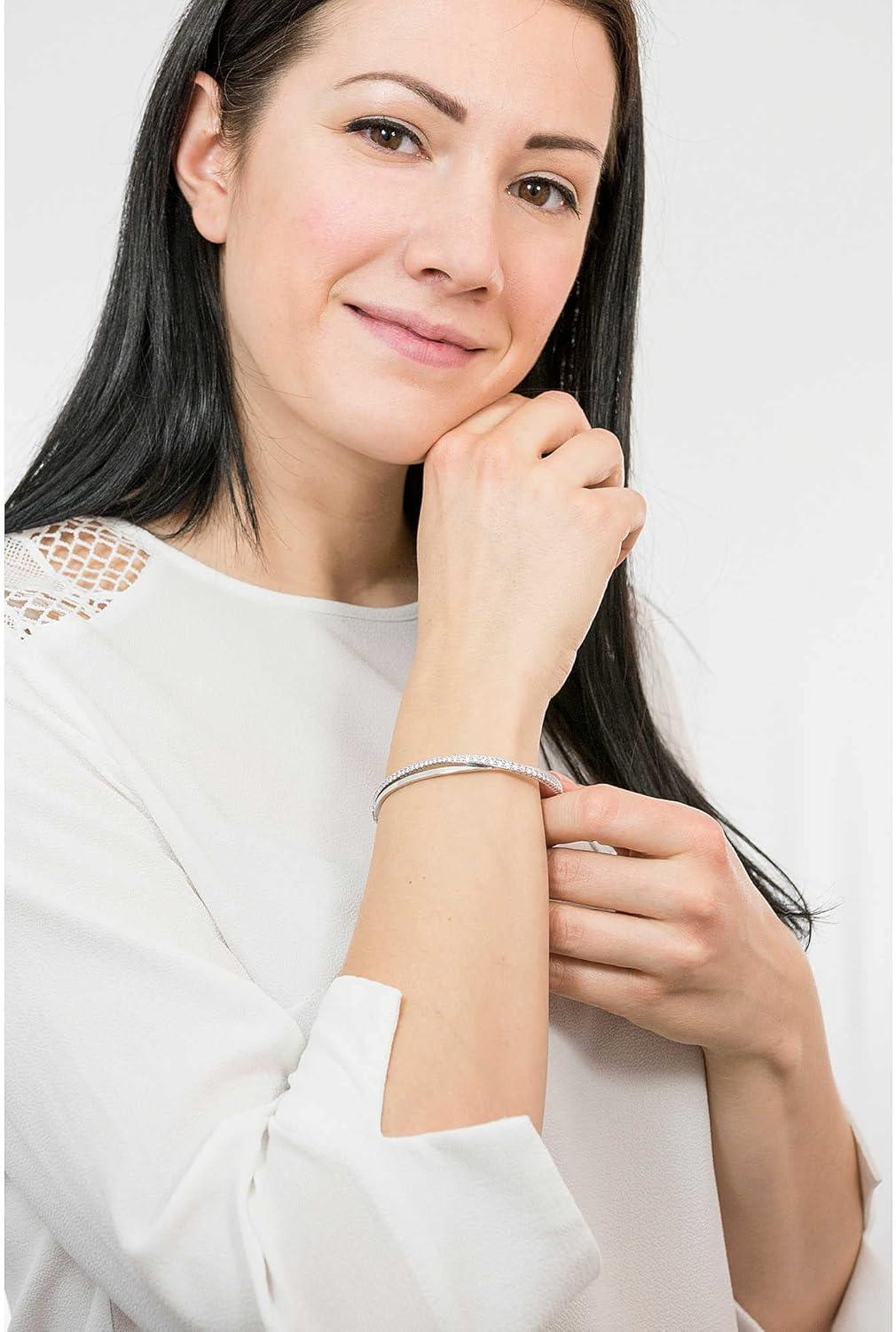 imageSWAROVSKI Twist Rows Crystal Bracelet Collection Rhodium ampamp Rose Gold Tone Finish Clear CrystalsRhodium Tone Finish