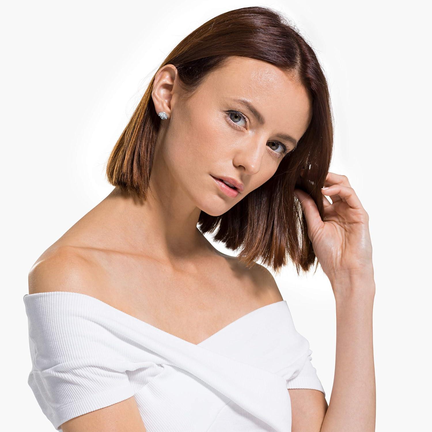 imageSWAROVSKI Womens Shell Jewelry Collection Rhodium Finish Aqua Blue Crystals