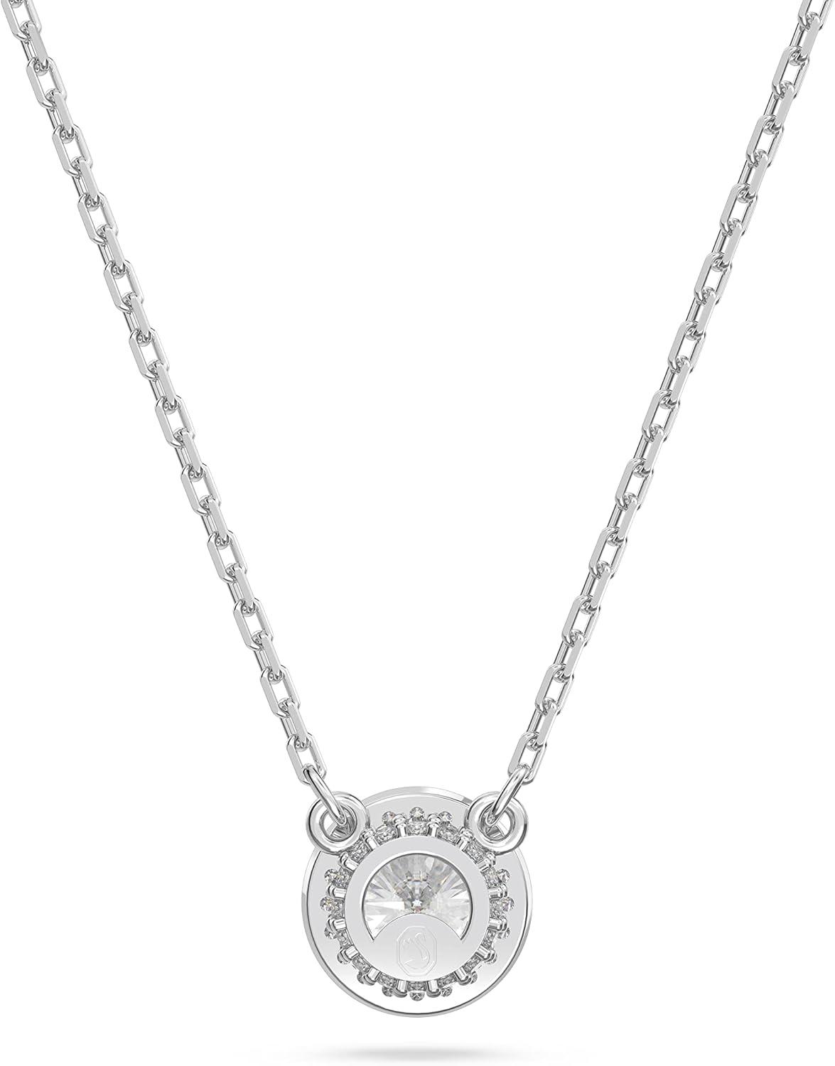 imageSwarovski Angelic Pendant with Circular Clear Crystal and Clear Crystal Pav on a Rhodium Plated ChainNEW Pendant Necklace