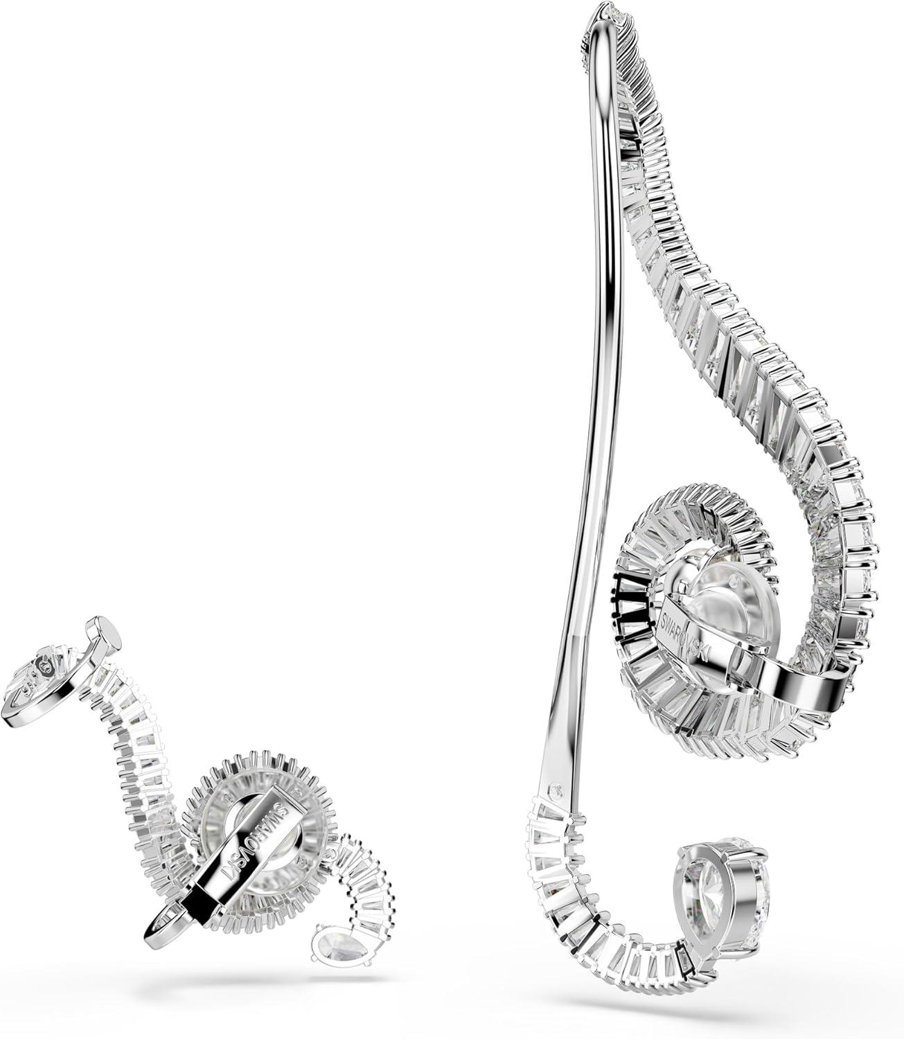 imageSwarovski Ariana Grande Collection Clear Crystal ampamp Pearls Rhodium Finish EarringsCrystal Clip Earrings