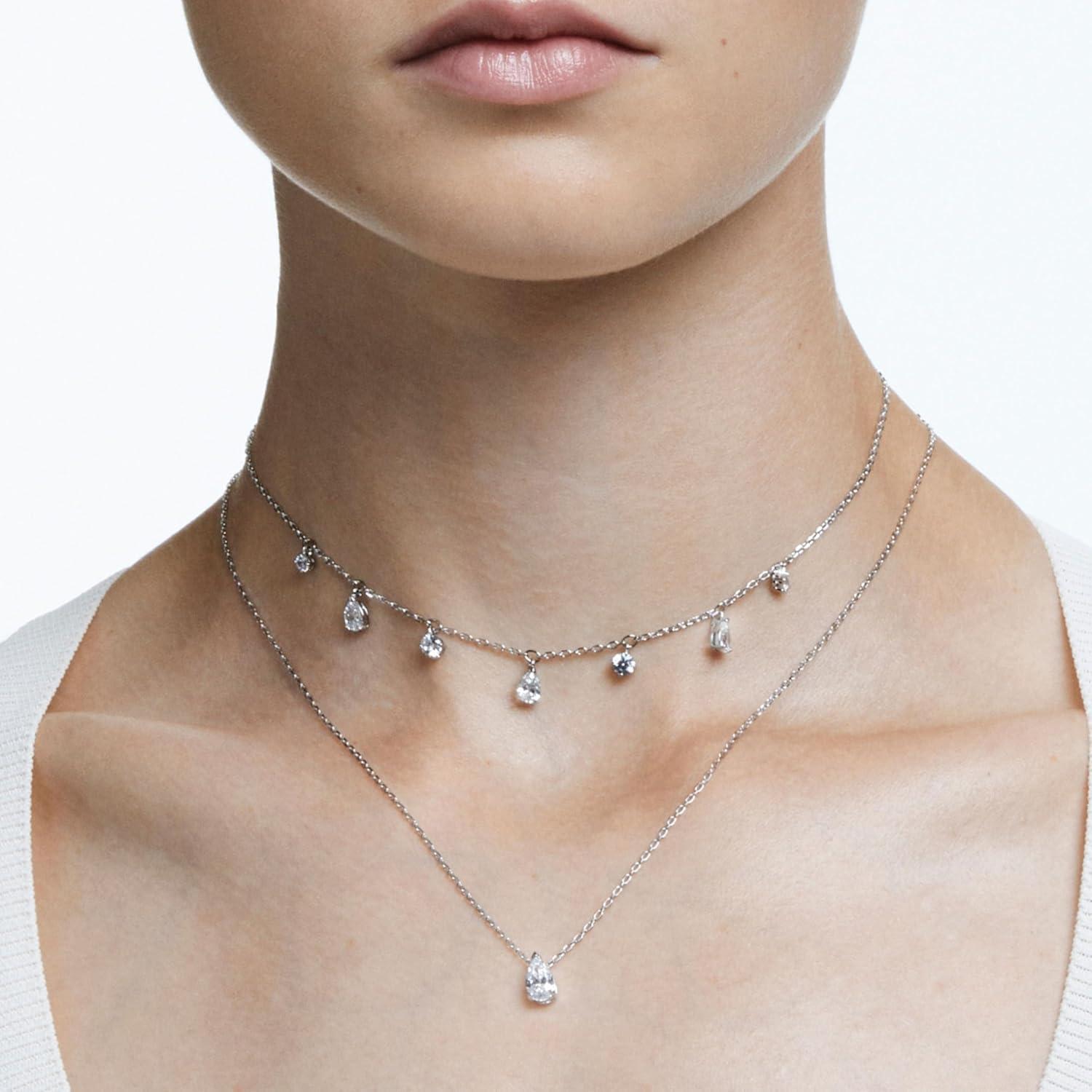 imageSwarovski Attract Crystal Necklace and Earrings Jewelry CollectionChoker Necklace Rhodium Tone