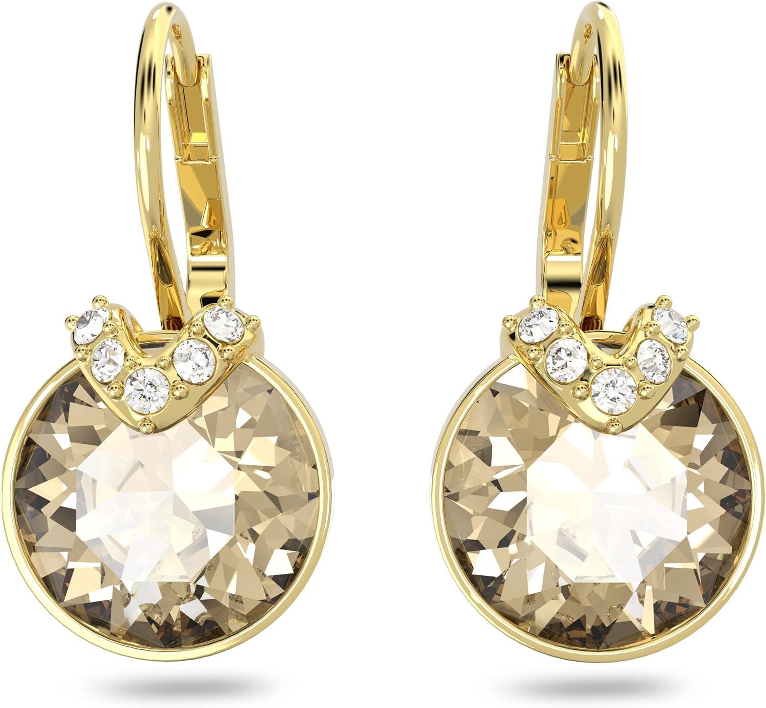 imageSwarovski Bella V Crystal Earrings Grey Yellow Clear Rose Color Crystals Part of the Swarovski Bella V CollectionEarrings Gold Crystals