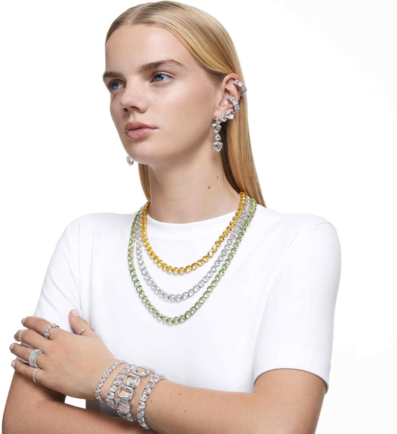 imageSwarovski Constella Crystal Necklace Jewelry Collection Rose Gold Tone Gold Tone and Rhodium FinishesSize 58 US Size 8