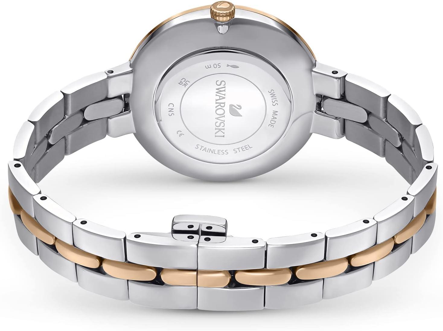 imageSwarovski Cosmopolitan Crystal Watch Clear Crystals Rose Gold Tone Finish Swiss Made Part of The Cosmopolitan Watch CollectionBlack