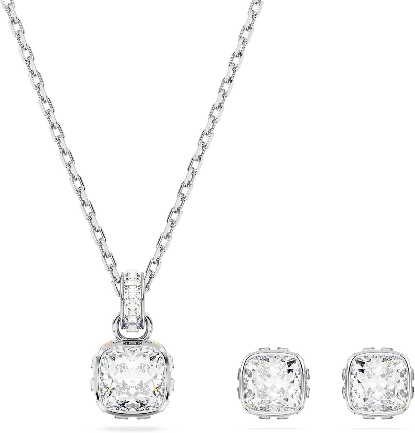 imageSwarovski Crystal Chroma Jewelry Collection Heart Shaped Crystal Latch Back Earring Closure Lobster Claw Clasp BraceletApril Clear