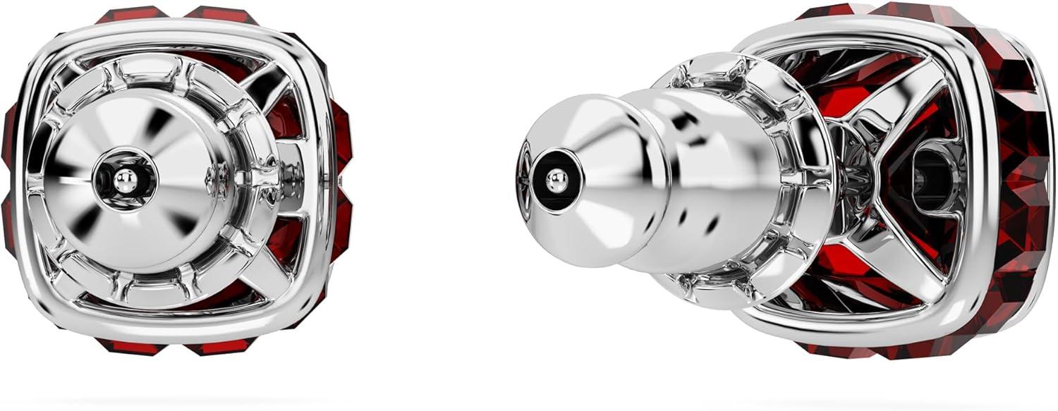 imageSwarovski Crystal Chroma Jewelry Collection Heart Shaped Crystal Latch Back Earring Closure Lobster Claw Clasp BraceletJanuary Red