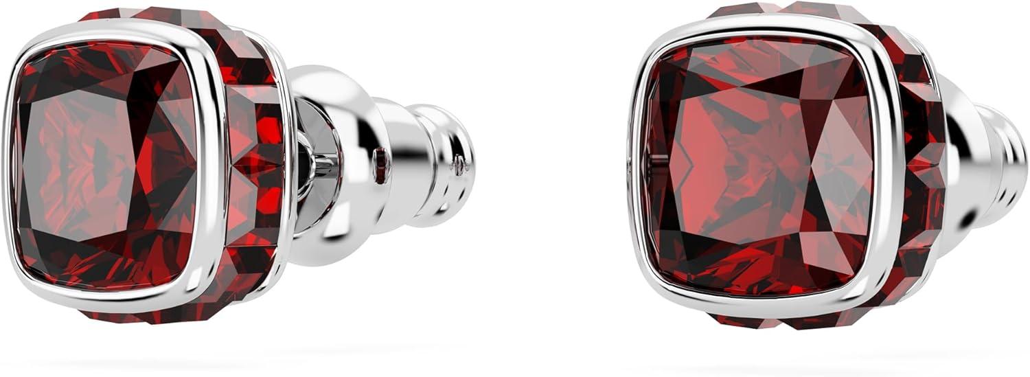 imageSwarovski Crystal Chroma Jewelry Collection Heart Shaped Crystal Latch Back Earring Closure Lobster Claw Clasp BraceletJanuary Red