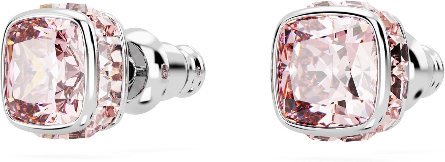 imageSwarovski Crystal Chroma Jewelry Collection Heart Shaped Crystal Latch Back Earring Closure Lobster Claw Clasp BraceletJune Pink