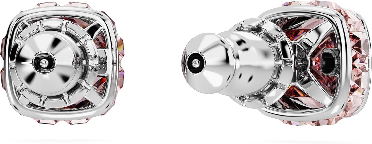 imageSwarovski Crystal Chroma Jewelry Collection Heart Shaped Crystal Latch Back Earring Closure Lobster Claw Clasp BraceletJune Pink