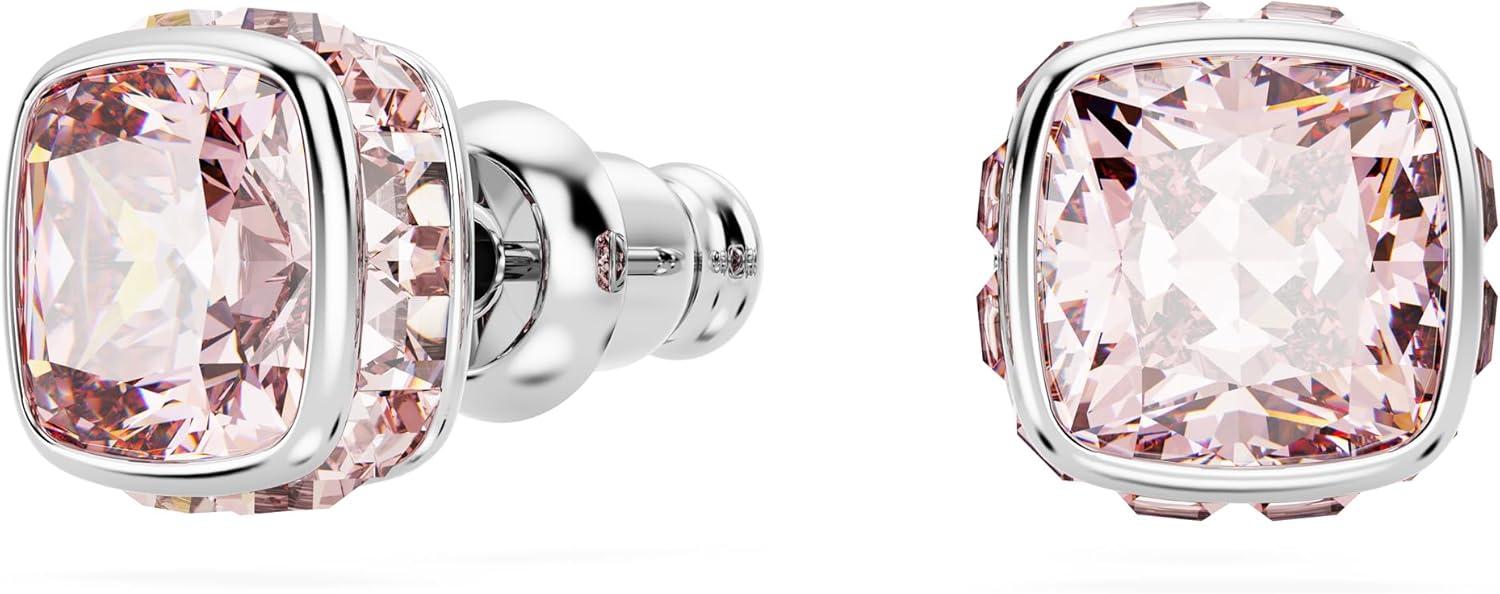 imageSwarovski Crystal Chroma Jewelry Collection Heart Shaped Crystal Latch Back Earring Closure Lobster Claw Clasp BraceletJune Pink