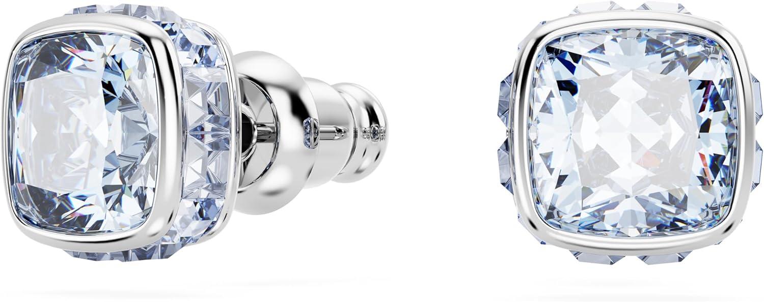 imageSwarovski Crystal Chroma Jewelry Collection Heart Shaped Crystal Latch Back Earring Closure Lobster Claw Clasp BraceletMarch Blue