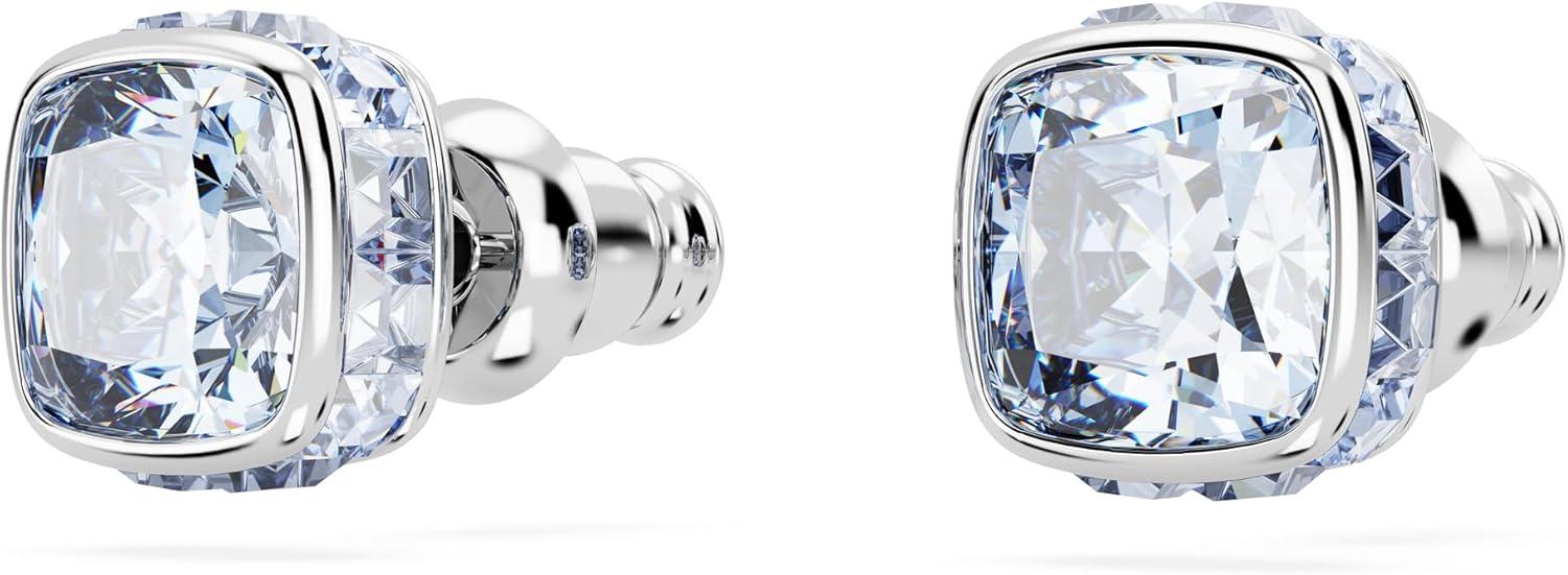 imageSwarovski Crystal Chroma Jewelry Collection Heart Shaped Crystal Latch Back Earring Closure Lobster Claw Clasp BraceletMarch Blue