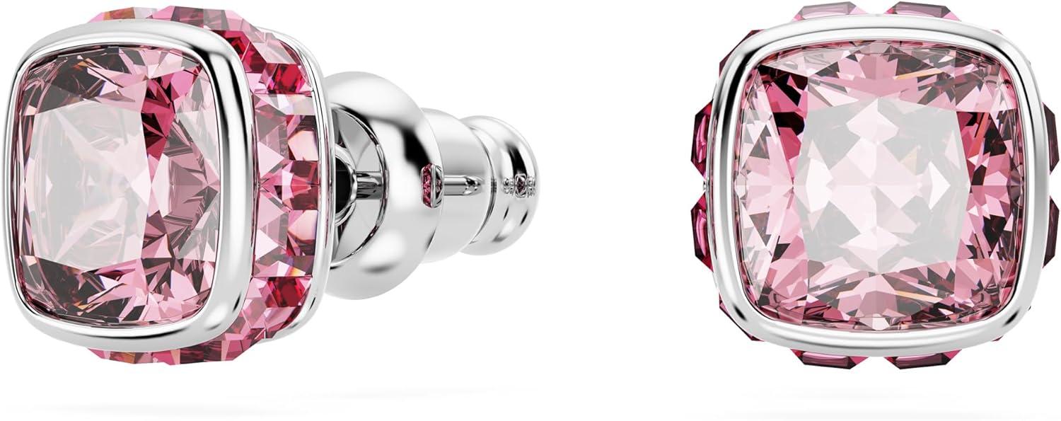 imageSwarovski Crystal Chroma Jewelry Collection Heart Shaped Crystal Latch Back Earring Closure Lobster Claw Clasp BraceletOctober Pink