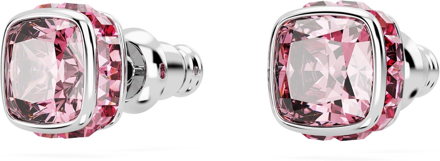 imageSwarovski Crystal Chroma Jewelry Collection Heart Shaped Crystal Latch Back Earring Closure Lobster Claw Clasp BraceletOctober Pink