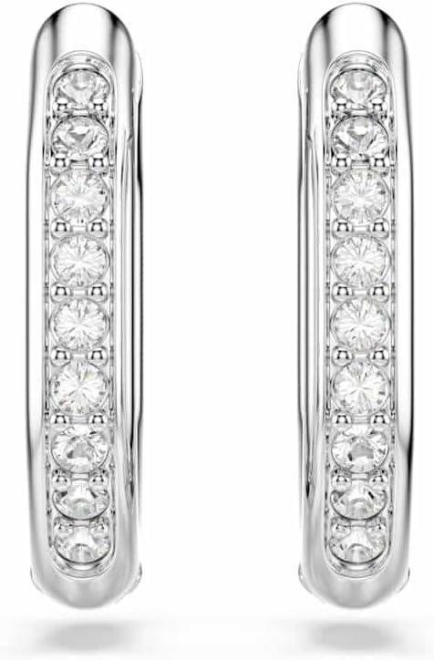 imageSwarovski Dextera hoop earrings Octagon shape Round cut White Rhodium Finish