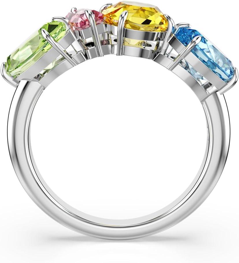 imageSwarovski Gema Ring Mixed Cuts Multicolored Rhodium Finished Size Us 7 Eu 55