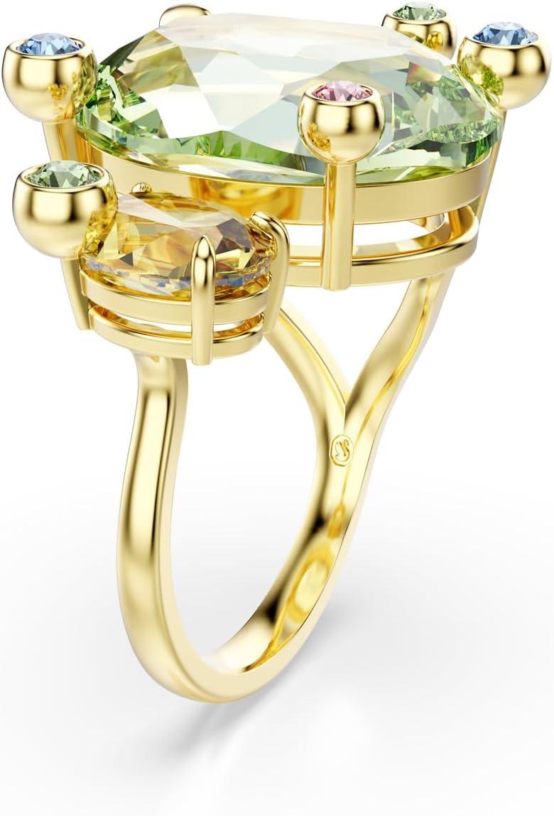 imageSwarovski Gema open ring Mixed cuts Multicolored Goldtone Finish Size 6 34