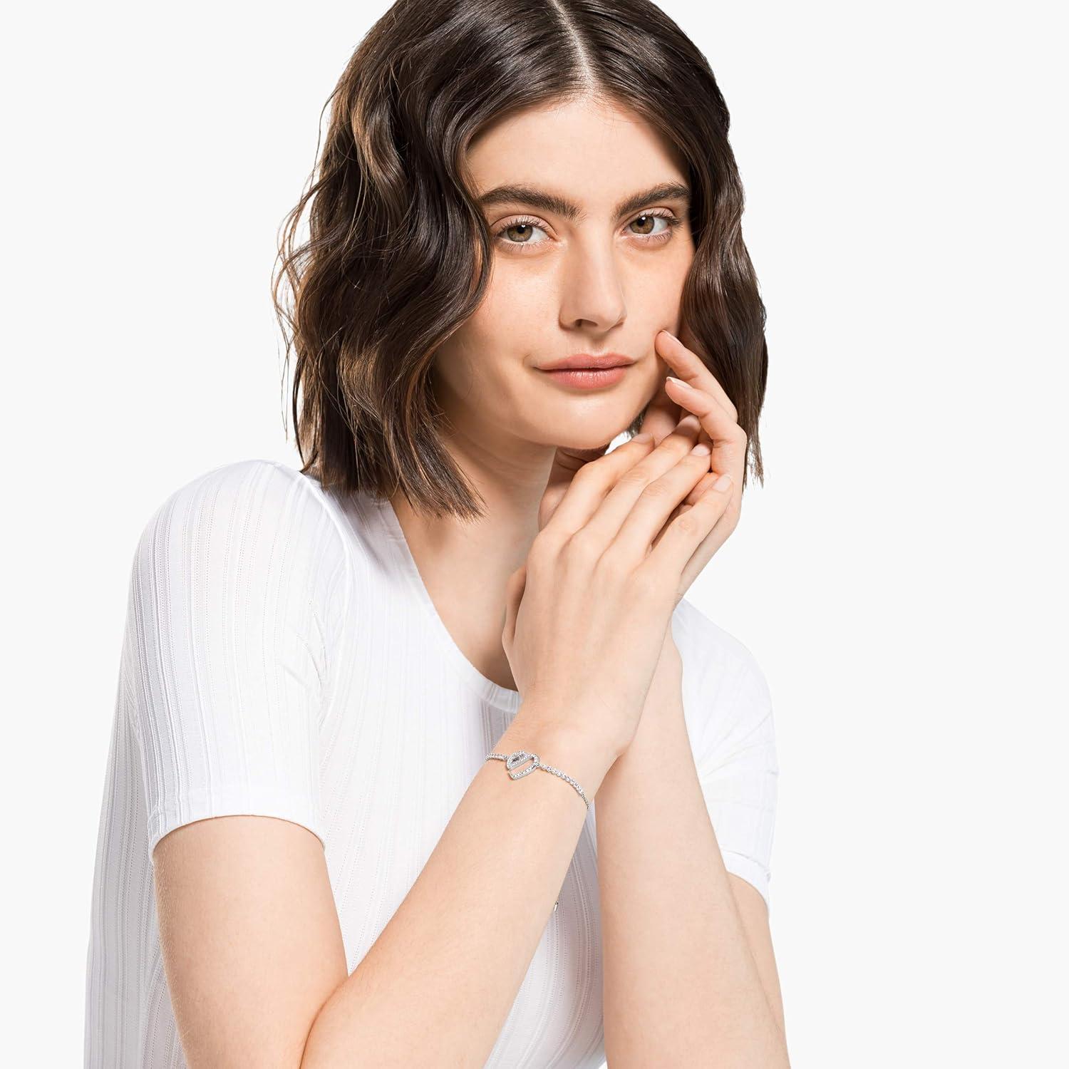 imageSwarovski Hear Heart Necklace Earrings and Bracelet Crystal Jewelry Collection Clear Crystals Amazon ExclusiveBracelet Rhodium Tone Finish