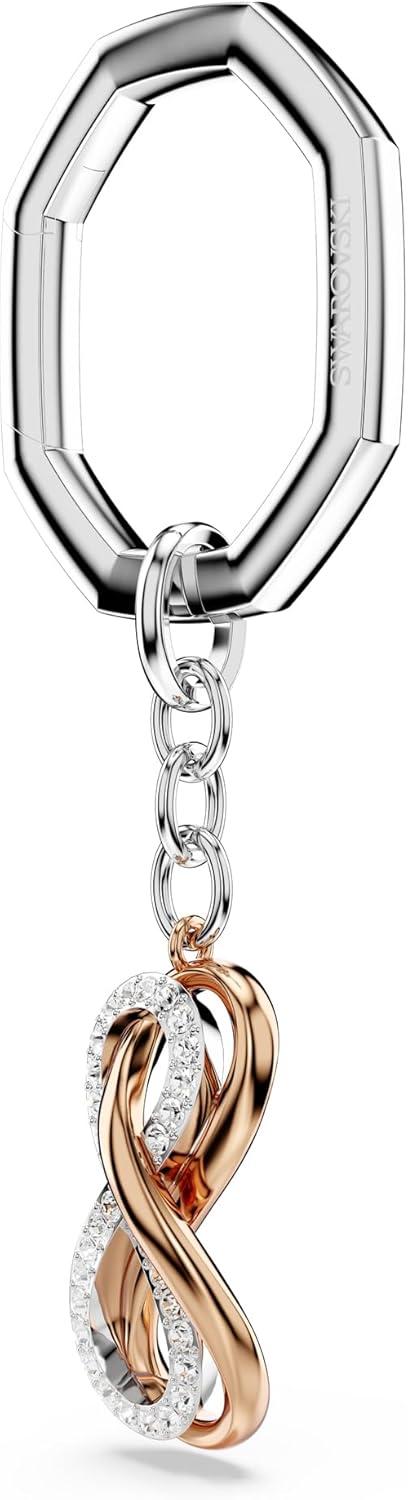 imageSwarovski Hyperbola Key Ring Double Infinity Symbol Motif with Clear Crystals in Mixed Metal Finish Part of the Swarovski Hyperbola Collection