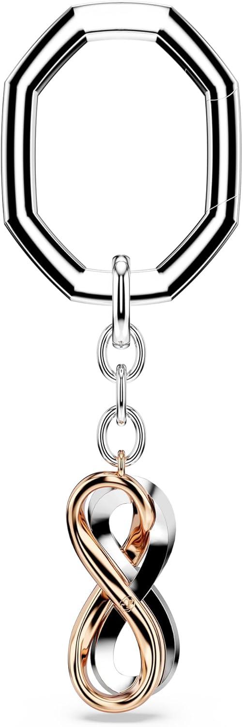 imageSwarovski Hyperbola Key Ring Double Infinity Symbol Motif with Clear Crystals in Mixed Metal Finish Part of the Swarovski Hyperbola Collection