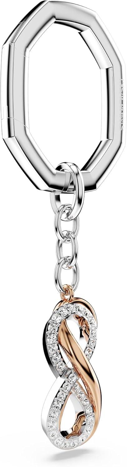 imageSwarovski Hyperbola Key Ring Double Infinity Symbol Motif with Clear Crystals in Mixed Metal Finish Part of the Swarovski Hyperbola Collection