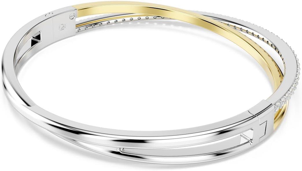 imageSwarovski Hyperbola bangle Round cut Clear Mixed Metal BangleSmall