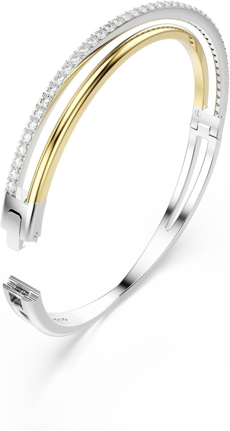 imageSwarovski Hyperbola bangle Round cut Clear Mixed Metal BangleSmall