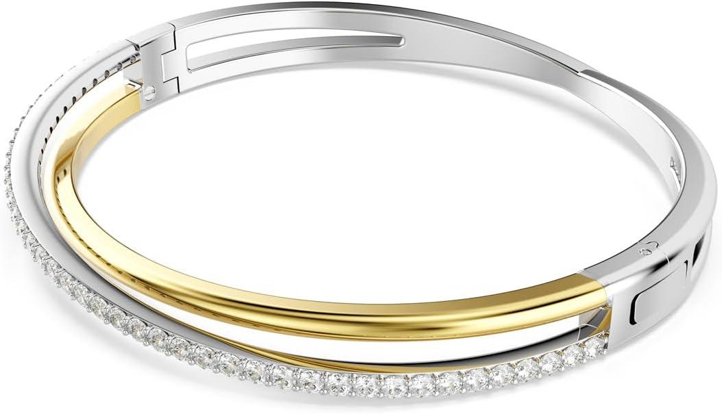 imageSwarovski Hyperbola bangle Round cut Clear Mixed Metal BangleSmall