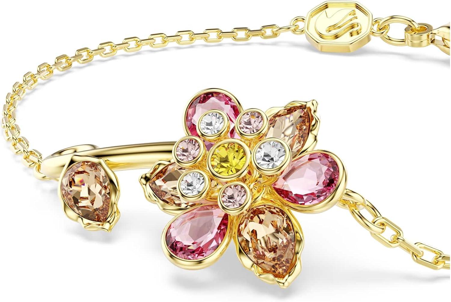imageSwarovski Idyllia bracelet Mixed cuts Flower Multicolored Goldtone finish