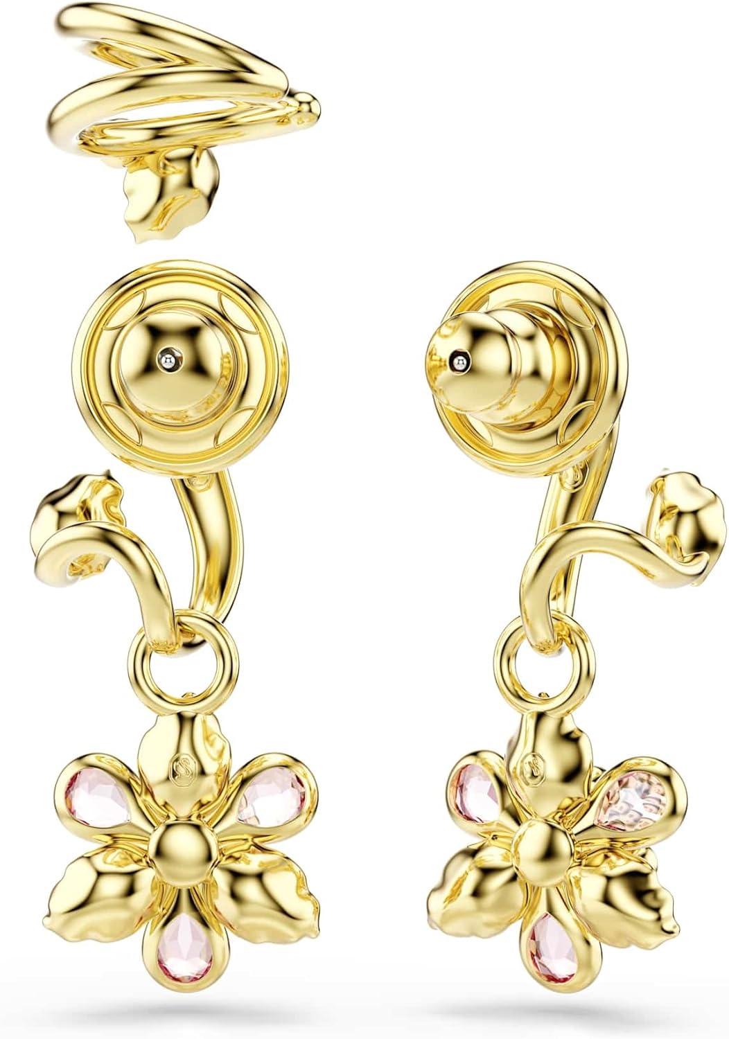 imageSwarovski Idyllia earrings Set 3 Mixed cuts Flower Multicolored Goldtone finish