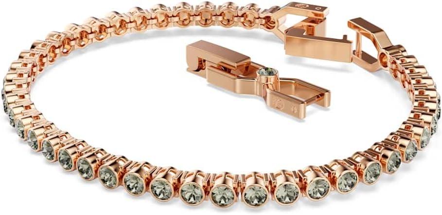 imageSwarovski Imber Emily Tennis bracelet Round cut Black Rose goldtone finish