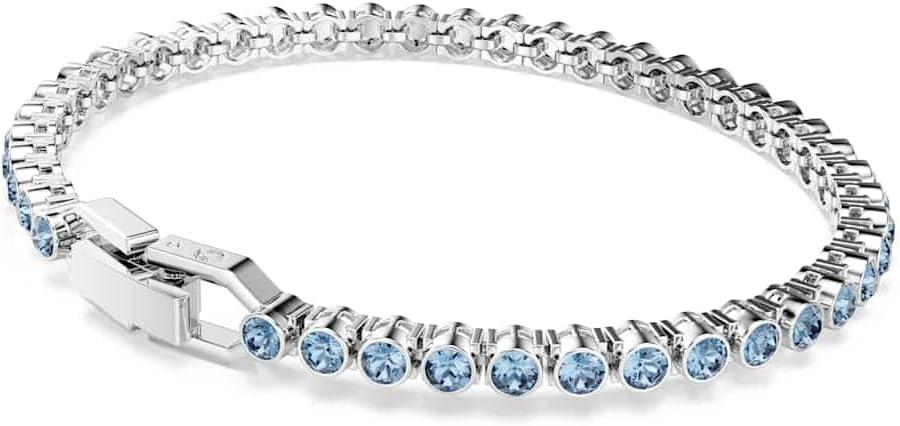 imageSwarovski Imber Emily Tennis bracelet Round cut Blue Rhodium finish