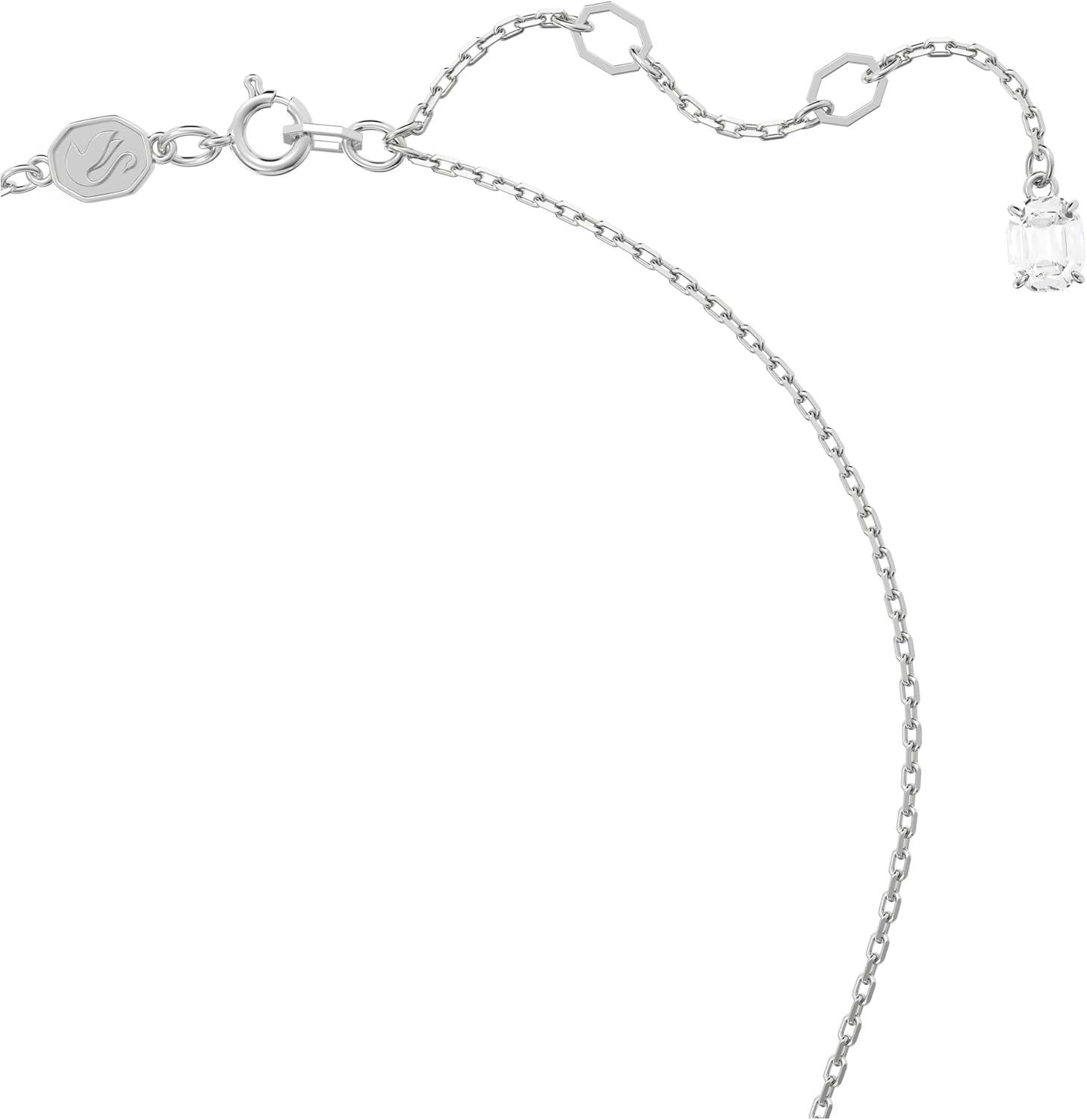 imageSwarovski Matrix Hoop Earrings Bracelet Heart Baguette Cut Clear Crystals Rhodium FinishClear Crystal Pendant