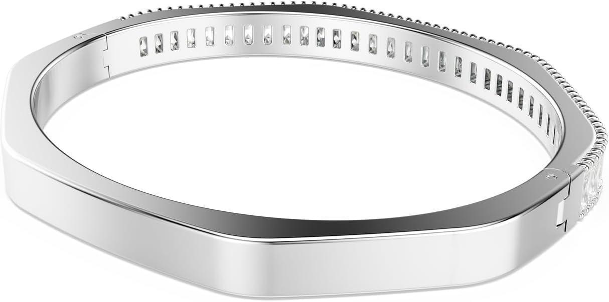 imageSwarovski Matrix Octagon Bangle Baguette Cut Clear Pink Crystals Rhodium and GoldTone FinishesClear Crystal