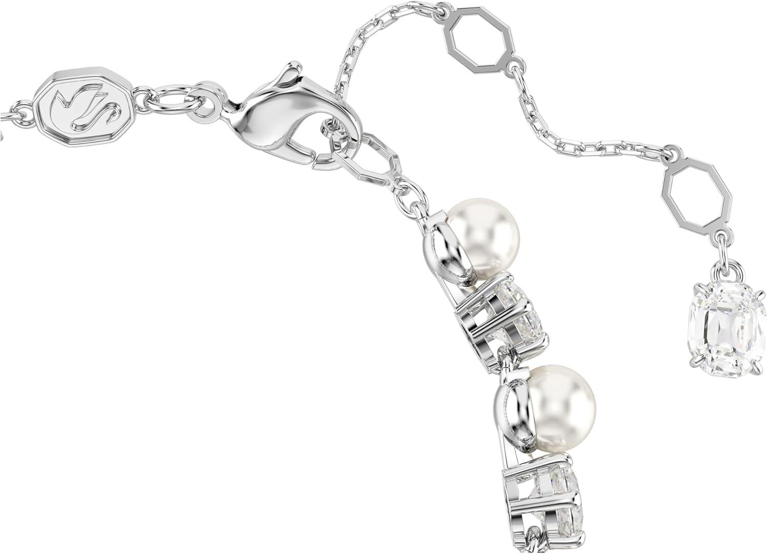 imageSwarovski Matrix Tennis bracelet Crystal pearl Round cut clear Rhodium finish