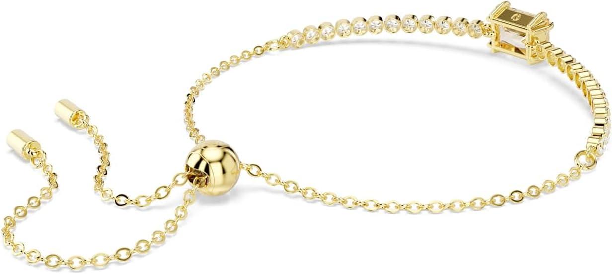 imageSwarovski Matrix Tennis bracelet Mixed cuts Caramel Goldtone plated