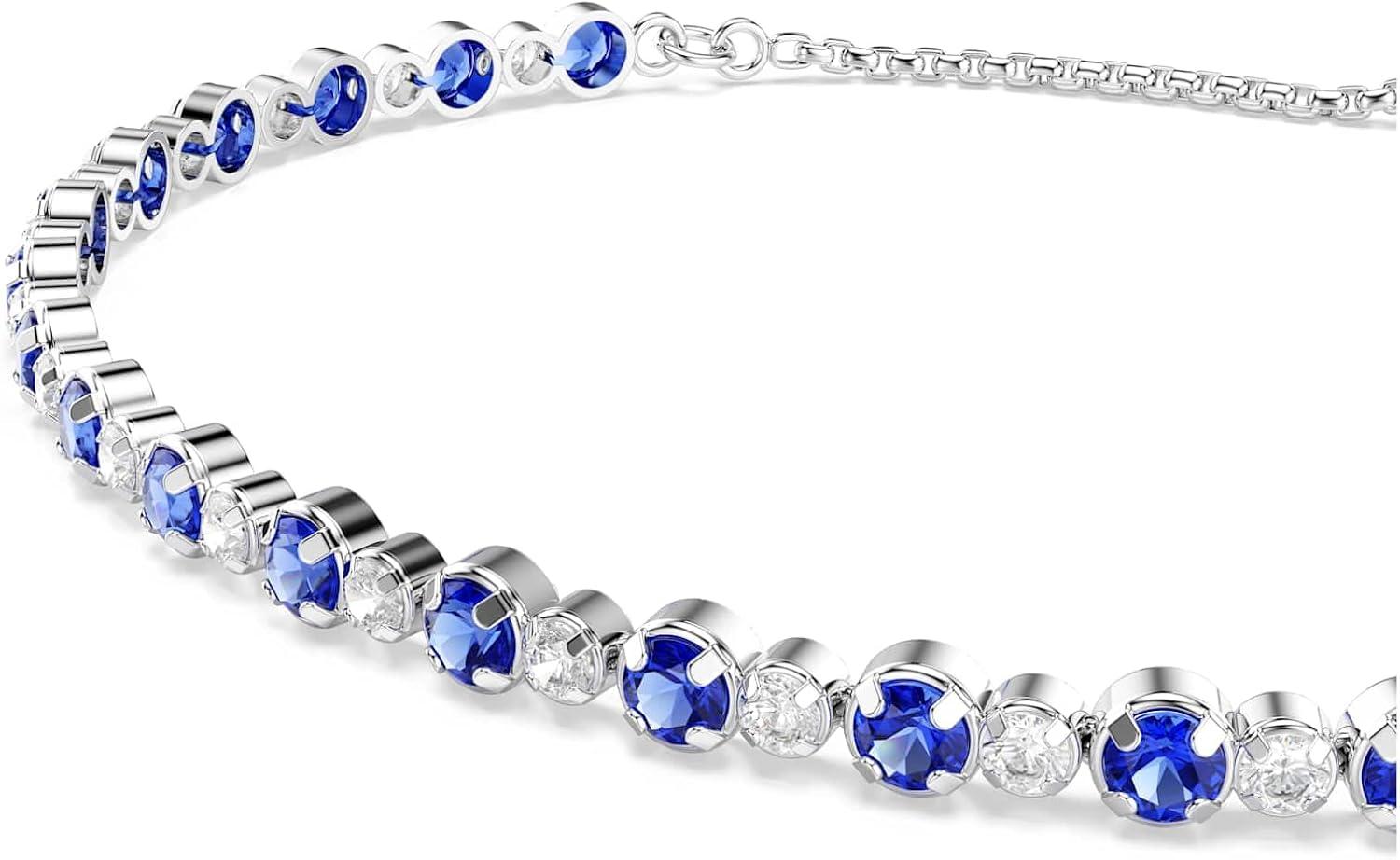 imageSwarovski Matrix Tennis bracelet Mixed round cuts Blue Rhodium finish