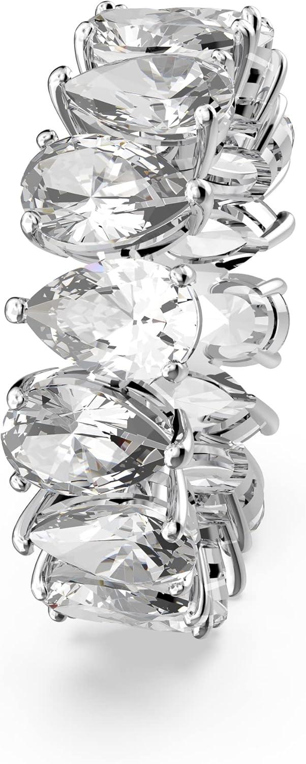 imageSwarovski Matrix Vittore Ring PearShaped Clear Crystal Stones Rhodium FinishEU 58 US 8