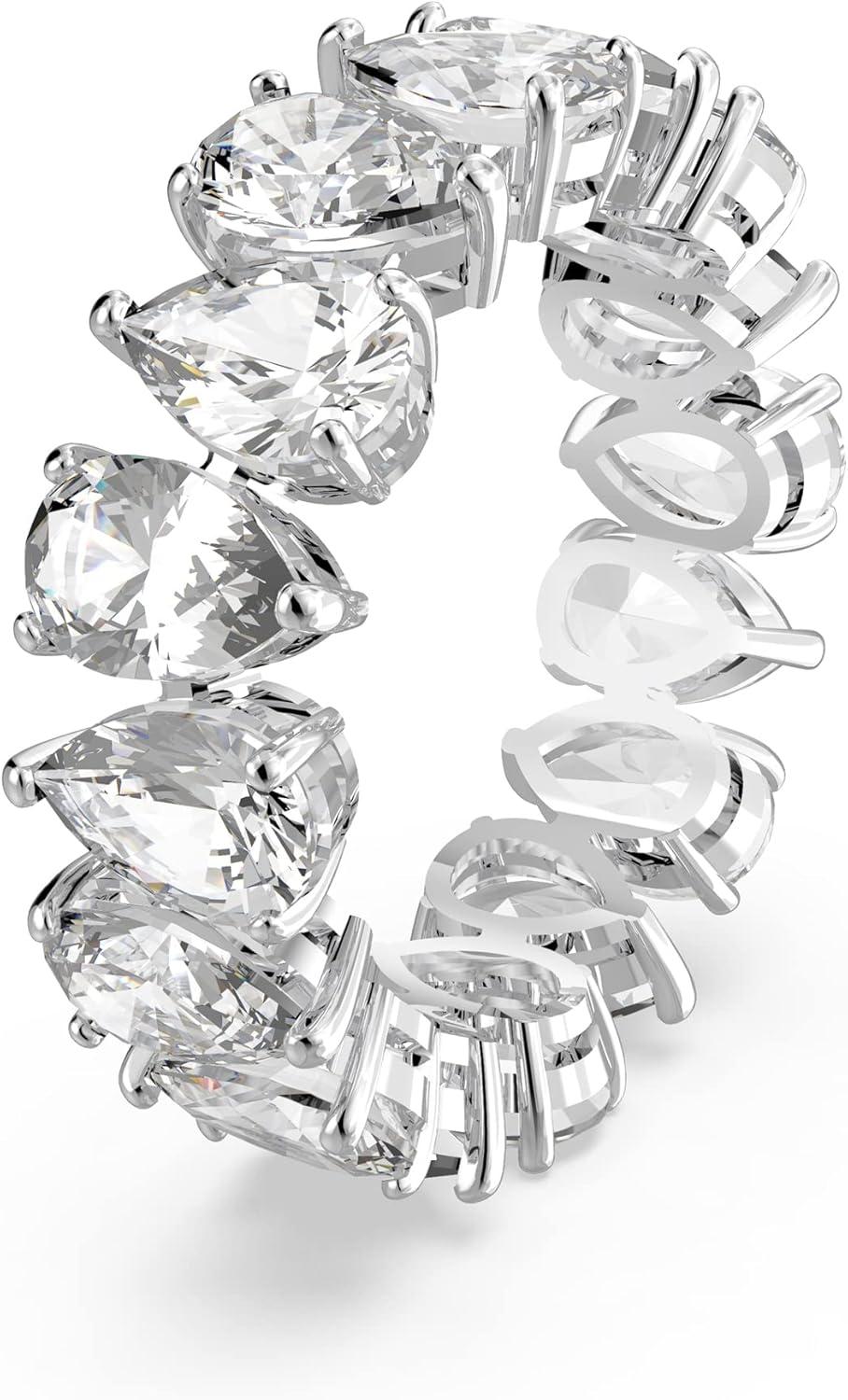 imageSwarovski Matrix Vittore Ring PearShaped Clear Crystal Stones Rhodium FinishUS 7 EU 55