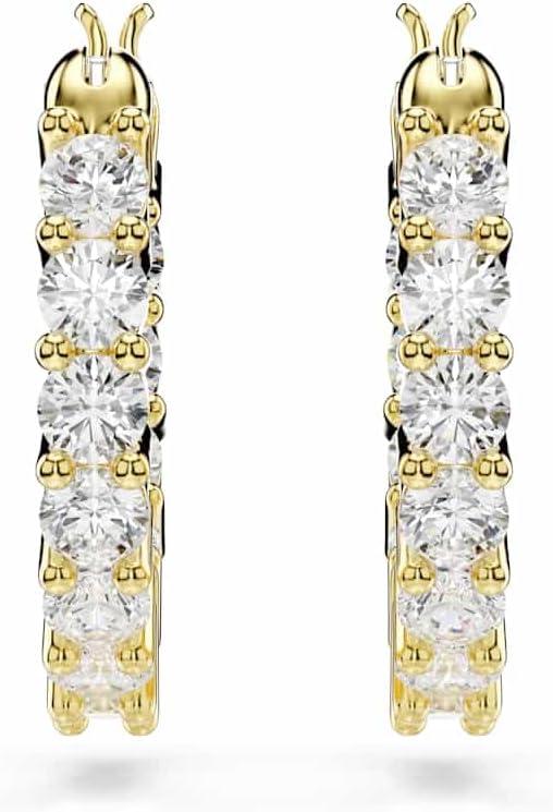 imageSwarovski Matrix Vittore hoop earrings Round cut White Goldtone Finish