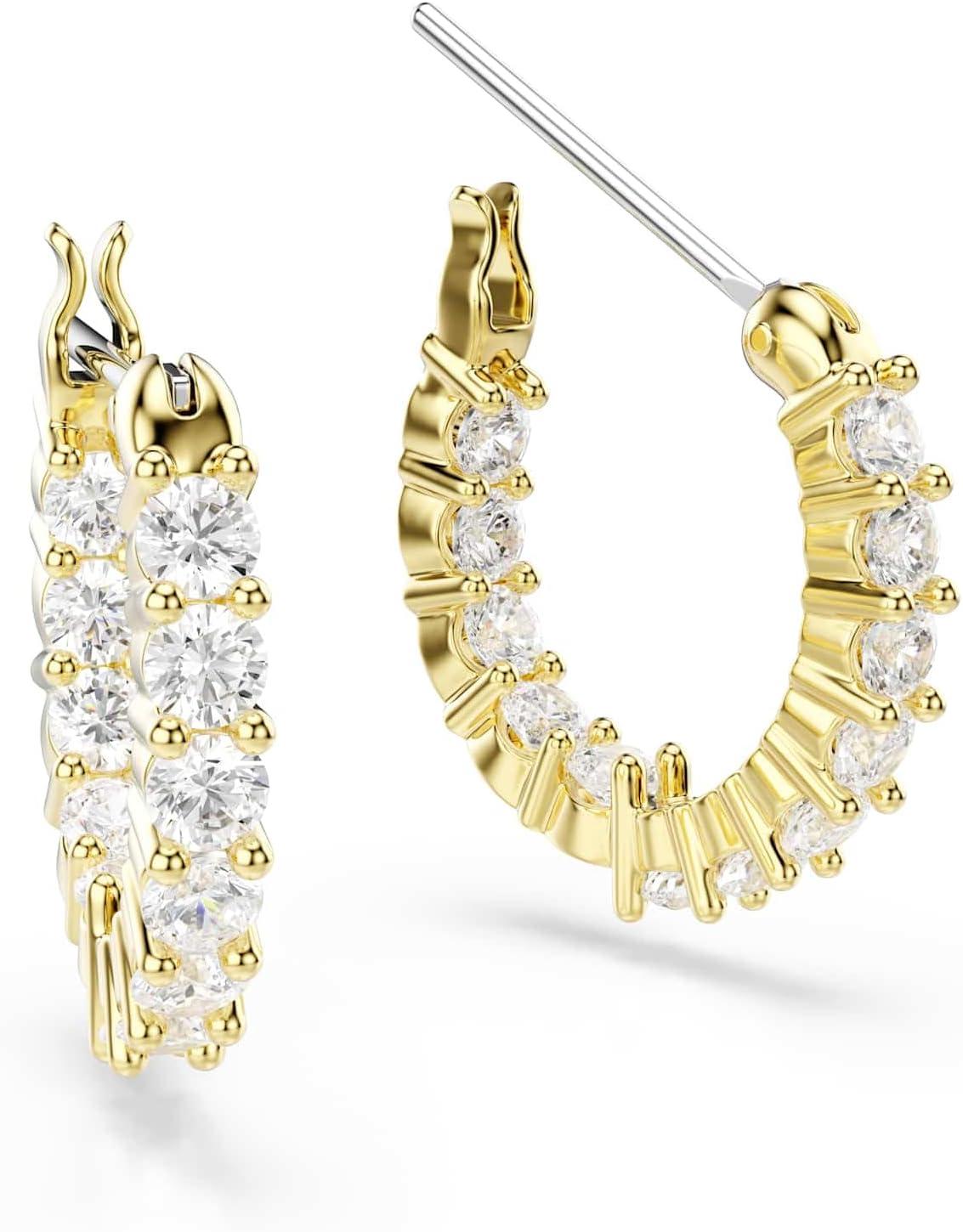 imageSwarovski Matrix Vittore hoop earrings Round cut White Goldtone Finish