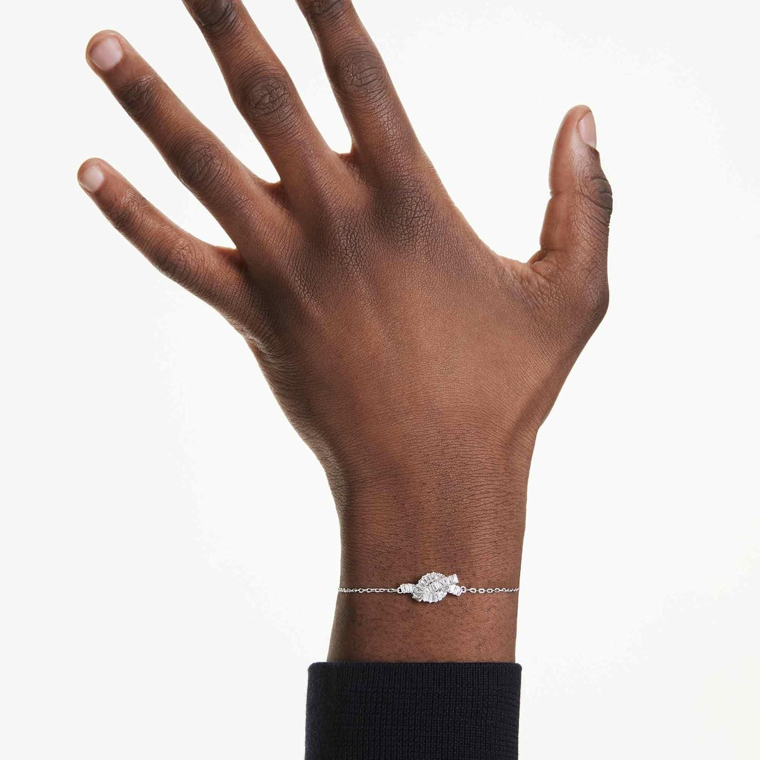 imageSwarovski Matrix bracelet Baguette cut Knot White Rhodium plated