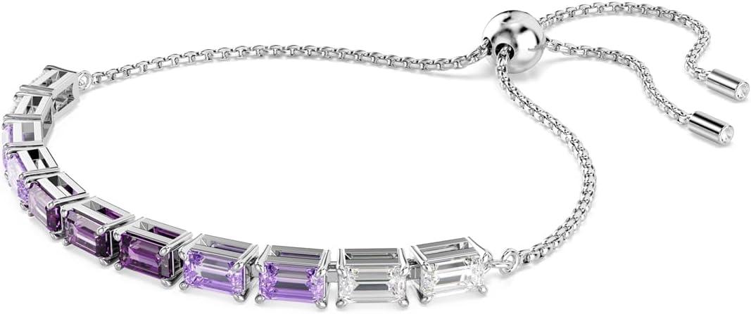 imageSwarovski Matrix bracelet Baguette cut Purple Rhodium finish