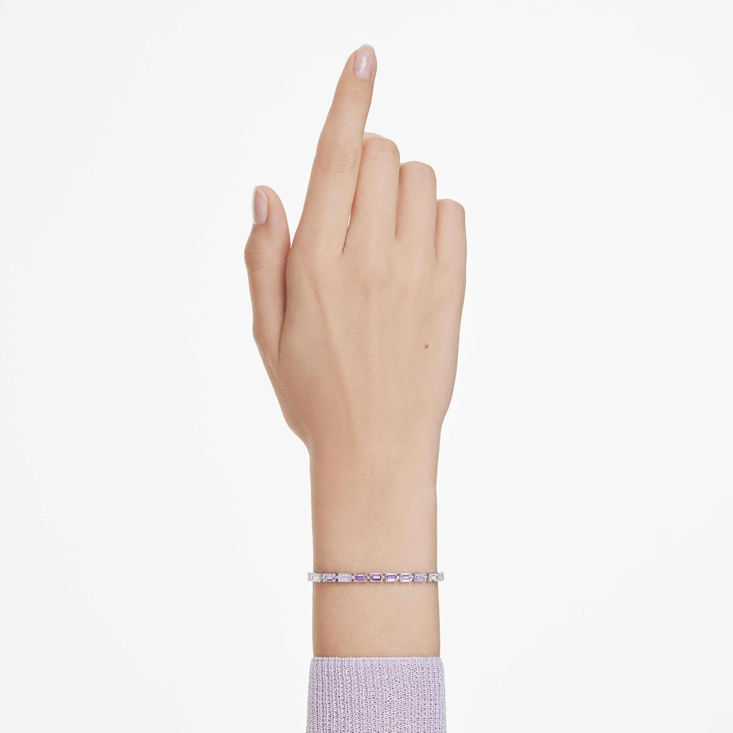 imageSwarovski Matrix bracelet Baguette cut Purple Rhodium finish