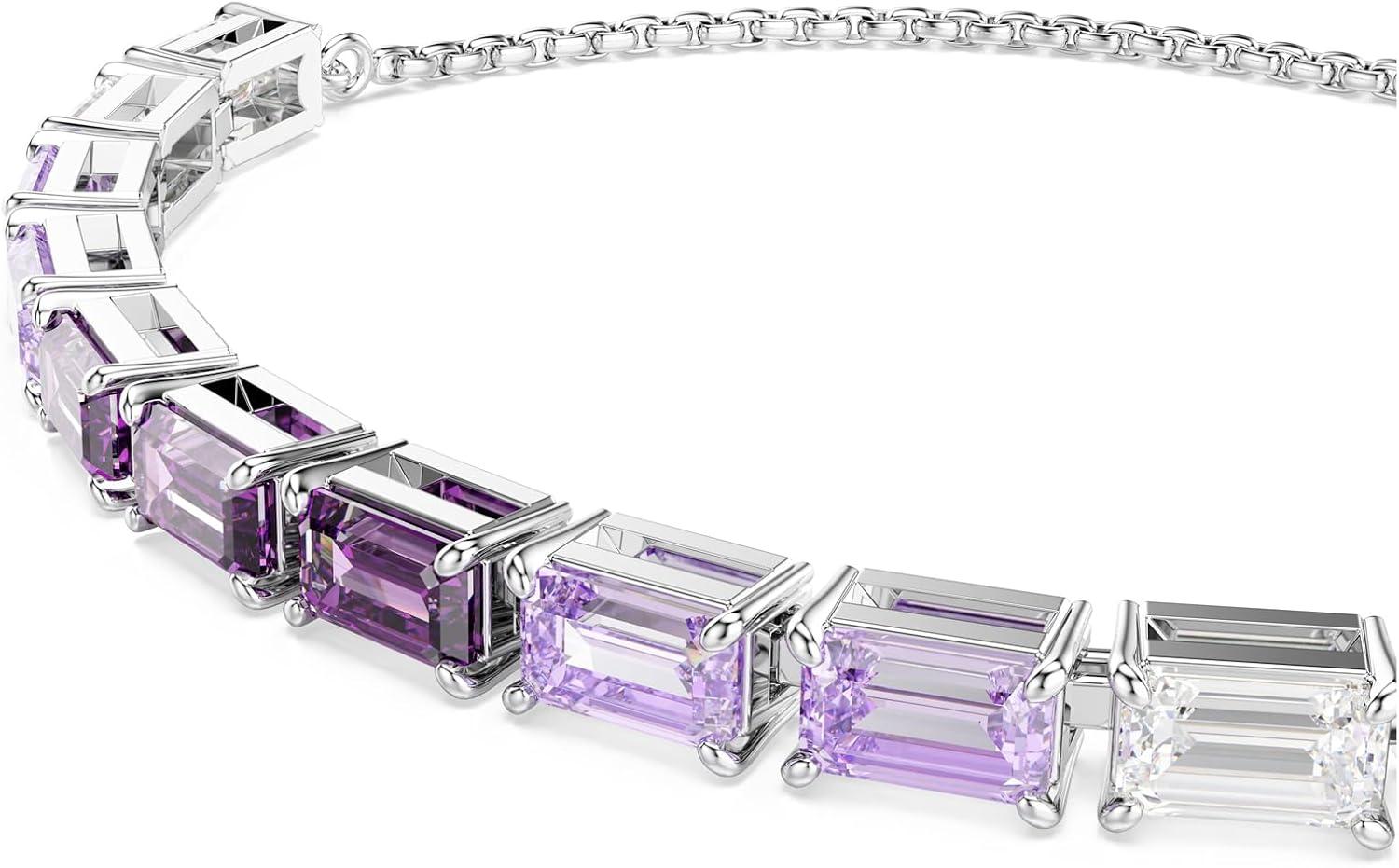 imageSwarovski Matrix bracelet Baguette cut Purple Rhodium finish